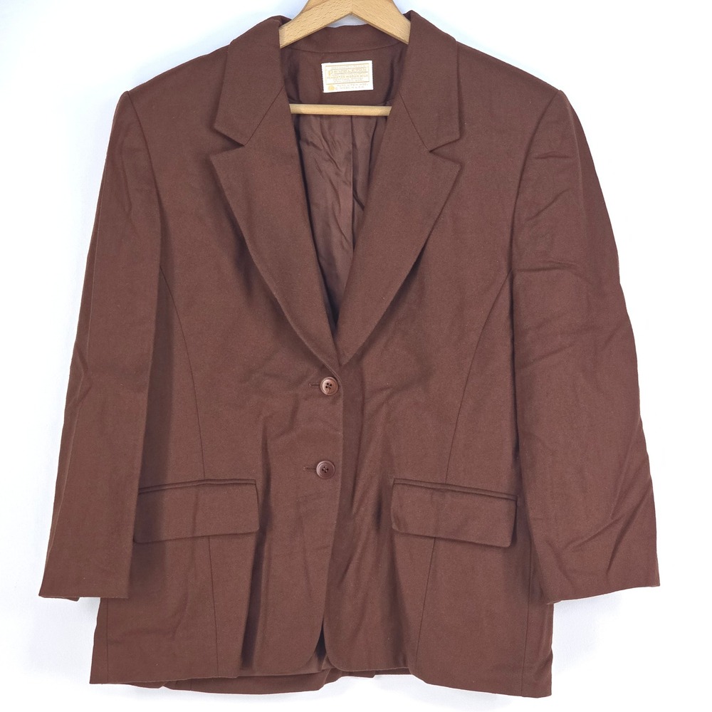 Pendleton Wool Blazer Womens 14 Jacket USA Vintage 1980s Notched Single Breasted